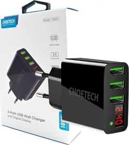 Ładowarka Choetech C0027 3x USB-A 5.4 A (C0027 BLACK) 4