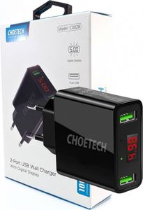 Ładowarka Choetech C0028 2x USB-A 2.2 A (C0028 BLACK) 2