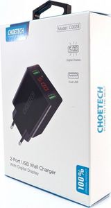 Ładowarka Choetech C0028 2x USB-A 2.2 A (C0028 BLACK) 3