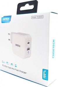 Ładowarka Choetech PD8002 1x USB-A 1x USB-C 3 A (PD8002 WHITE) 2