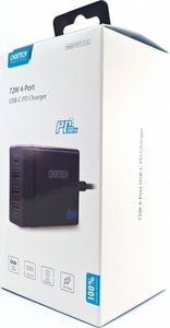 Ładowarka Choetech PD72-1C3U 3x USB-A 1x USB-C 3 A (PD72-1C3U BLACK) 5