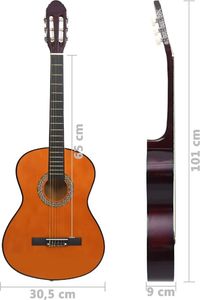 vidaXL Gitara klasyczna dla początkujących, 4/4 39, drewno lipowe 7