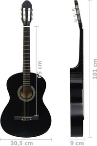 vidaXL Gitara klasyczna dla początkujących, 4/4, 39, drewno lipowe 7