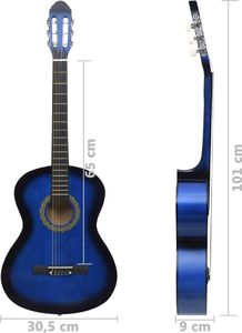vidaXL Gitara klasyczna dla początkujących, 4/4, 39, drewno lipowe 7