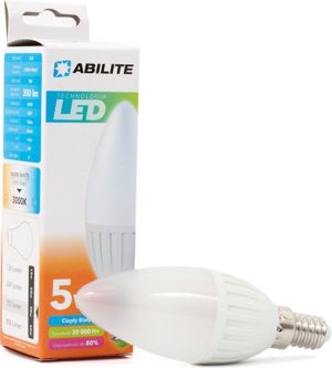 Abilite Żarówka LED E14, 5W, 350lm, 3000K, biała ciepła (5901583546433) 3