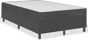 vidaXL Łóżko z materacem sprężynowym, ciemnoszare, tkanina, 120x200 cm 2