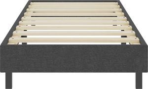 vidaXL Łóżko z materacem sprężynowym, ciemnoszare, tkanina, 100x200 cm 5