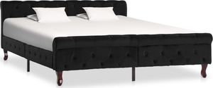 vidaXL Rama łóżka, czarna, tapicerowana aksamitem, 160 x 200 cm 1