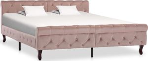 vidaXL Rama łóżka, różowa, tapicerowana aksamitem, 160 x 200 cm 1