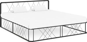 vidaXL Rama łóżka, czarna, metalowa, 200 x 200 cm 1