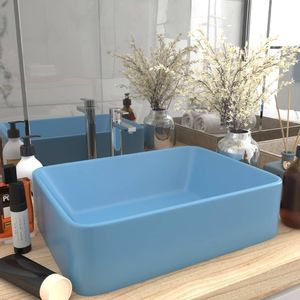 Umywalka vidaXL Luksusowa umywalka, matowy błękit, 41x30x12 cm, ceramiczna 1