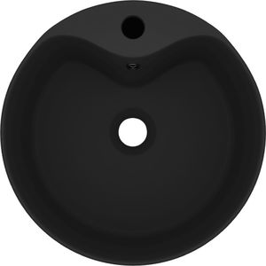 Umywalka vidaXL Umywalka ceramiczna z przelewem matowa czerń 36x13cm 3