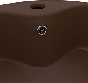 Umywalka vidaXL Umywalka z przelewem, matowy ciemny brąz, 36x13cm, ceramiczna 5