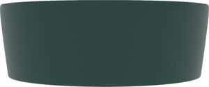 Umywalka vidaXL Umywalka z przelewem, matowa ciemna zieleń, 36x13 cm, ceramika 4