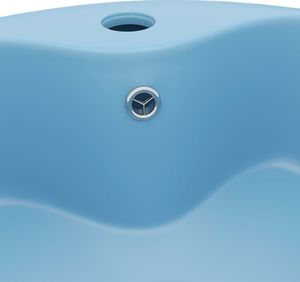 Umywalka vidaXL Umywalka z przelewem, matowy błękit, 36x13 cm, ceramiczna 5