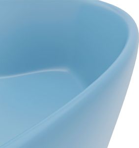 Umywalka vidaXL Umywalka z przelewem, matowy błękit, 36x13 cm, ceramiczna 6