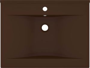 Umywalka vidaXL Umywalka z otworem na kran, matowy ciemnobrązowy, 60x46 cm 3