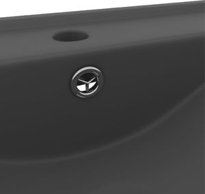 Umywalka vidaXL Umywalka z otworem na kran, matowy ciemnoszary, 60x46 cm 5