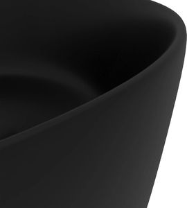 Umywalka vidaXL Umywalka ceramiczna okrągła matowa czerń 40x15cm 5