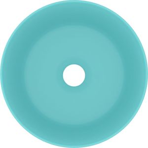 Umywalka vidaXL Luksusowa, okrągła umywalka, matowa zieleń, 40x15 cm, ceramika 3
