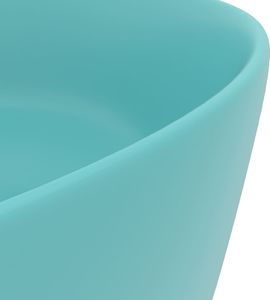 Umywalka vidaXL Luksusowa, okrągła umywalka, matowa zieleń, 40x15 cm, ceramika 5