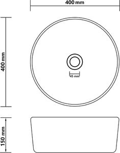 Umywalka vidaXL Luksusowa, okrągła umywalka, matowa zieleń, 40x15 cm, ceramika 6