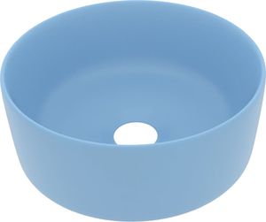 Umywalka vidaXL Luksusowa, okrągła umywalka, matowy błękit, 40x15 cm, ceramika 2