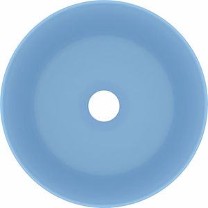 Umywalka vidaXL Luksusowa, okrągła umywalka, matowy błękit, 40x15 cm, ceramika 3