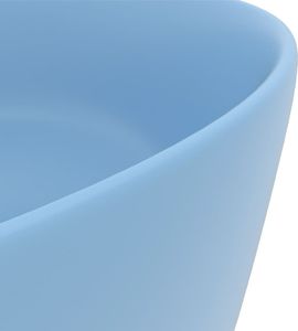 Umywalka vidaXL Luksusowa, okrągła umywalka, matowy błękit, 40x15 cm, ceramika 5