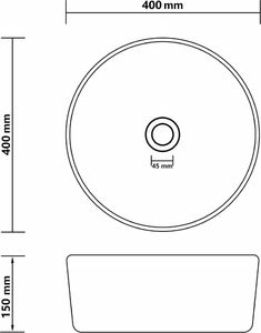 Umywalka vidaXL Luksusowa, okrągła umywalka, matowy błękit, 40x15 cm, ceramika 6