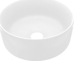 Umywalka vidaXL Umywalka ceramiczna okrągła matowa biel 40x15cm 2