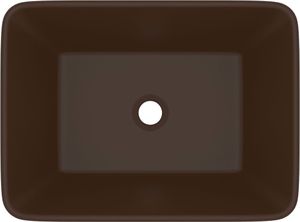 Umywalka vidaXL Luksusowa umywalka, matowy ciemny brąz, 41x30x12 cm, ceramiczna 3