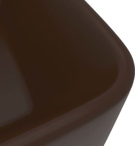 Umywalka vidaXL Luksusowa umywalka, matowy ciemny brąz, 41x30x12 cm, ceramiczna 5