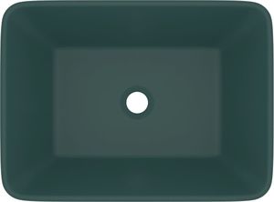 Umywalka vidaXL Luksusowa umywalka, matowa ciemna zieleń, 41x30x12 cm, ceramika 3