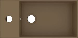 Umywalka vidaXL Ścienna umywalka z otworem przelewowym, ceramika, kremowy mat (146996) 3