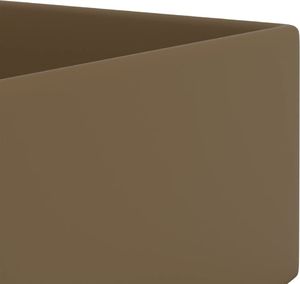 Umywalka vidaXL Ścienna umywalka z otworem przelewowym, ceramika, kremowy mat (146996) 6