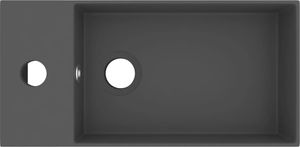 Umywalka vidaXL Ścienna umywalka z otworem przelewowym, ceramika, ciemnoszara 3