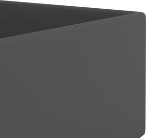 Umywalka vidaXL Ścienna umywalka z otworem przelewowym, ceramika, ciemnoszara 6