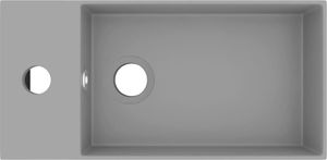 Umywalka vidaXL Ścienna umywalka z otworem przelewowym, ceramika, jasnoszara 3