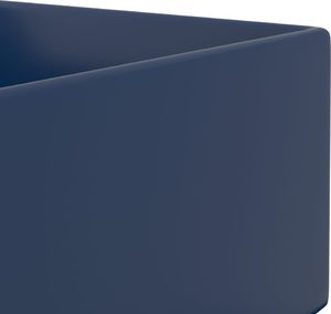 Umywalka vidaXL Ścienna umywalka z otworem przelewowym, ceramika, granatowa (146990) 6