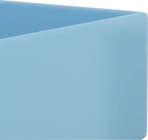 Umywalka vidaXL Ścienna umywalka z otworem przelewowym, ceramika, błękitna 6