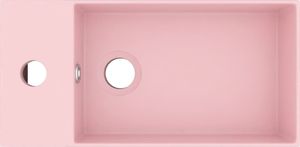 Umywalka vidaXL Ścienna umywalka z otworem przelewowym, ceramika, matowy róż 4