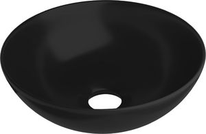 Umywalka vidaXL Umywalka łazienkowa ceramiczna matowa czerń okrągła 2