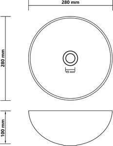Umywalka vidaXL Umywalka łazienkowa ceramiczna matowa czerń okrągła 6