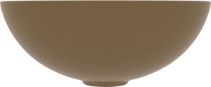 Umywalka vidaXL Umywalka łazienkowa, ceramiczna, matowa kremowa, okrągła 3