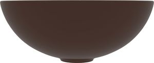 Umywalka vidaXL Umywalka łazienkowa, ceramiczna, ciemnobrązowa, okrągła 3