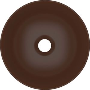 Umywalka vidaXL Umywalka łazienkowa, ceramiczna, ciemnobrązowa, okrągła 4