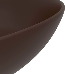 Umywalka vidaXL Umywalka łazienkowa, ceramiczna, ciemnobrązowa, okrągła 5