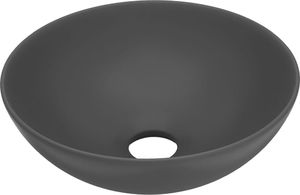 Umywalka vidaXL Umywalka łazienkowa, ceramiczna, ciemnoszara, okrągła 2