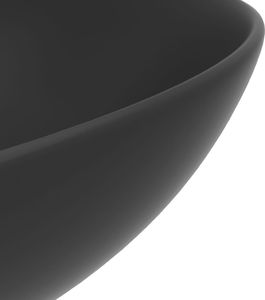 Umywalka vidaXL Umywalka łazienkowa, ceramiczna, ciemnoszara, okrągła 5